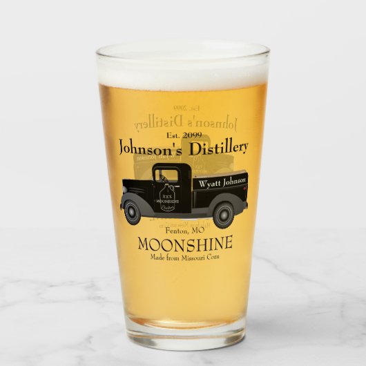 ホームバーおもしろいムーンシャインピントビールガラス飲み物用品 タンブラーグラス (ドリンク正面)