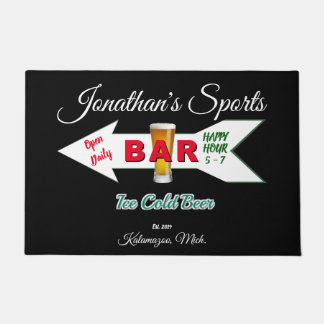 ホームバータバーンマンケーブコールドビールマンケーブ ドアマット