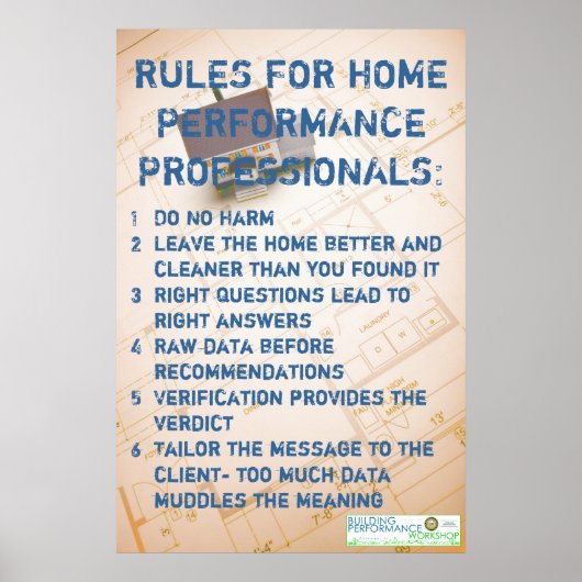 ホームパフォーマンスプロフェッショナルの規則 ポスター (正面)