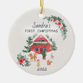 ホームパーソナライズされたクリスマスベビーセラミックオーナメント セラミックオーナメント (正面)