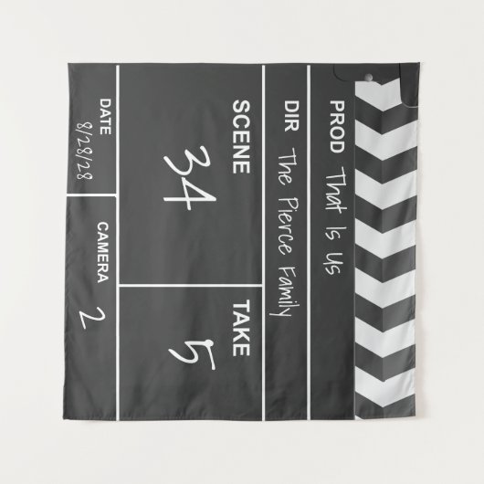 ホームパーソナライズされたシアターカスタム映画クラップボード タペストリー (正面(横))