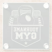 ホームパーソナライズされたジムケトルベルフィットネストレーナー ガラスコースター (裏面)