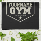 ホームパーソナライズされたジムケトルベルフィットネストレーナー キッチンタオル (折り畳み)