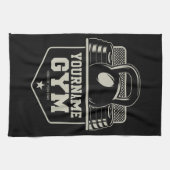 ホームパーソナライズされたジムケトルベルフィットネストレーナー キッチンタオル (横)