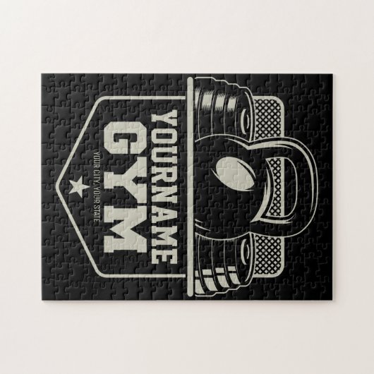 ホームパーソナライズされたジムケトルベルフィットネストレーナー ジグソーパズル (横)