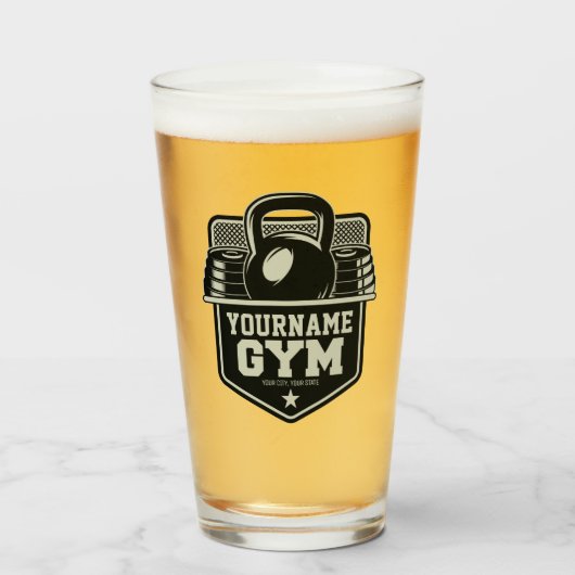 ホームパーソナライズされたジムケトルベルフィットネストレーナー タンブラーグラス (ドリンク正面)