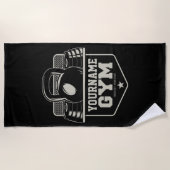 ホームパーソナライズされたジムケトルベルフィットネストレーナー ビーチタオル (正面)