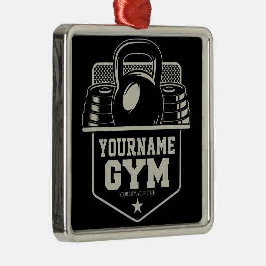 ホームパーソナライズされたジムケトルベルフィットネストレーナー メタルオーナメント (右)
