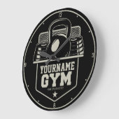 ホームパーソナライズされたジムケトルベルフィットネストレーナー ラージ壁時計 (傾斜)