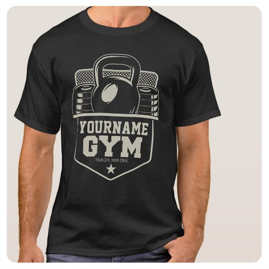 ホームパーソナライズされたジムケトルベルフィットネストレーナー Tシャツ