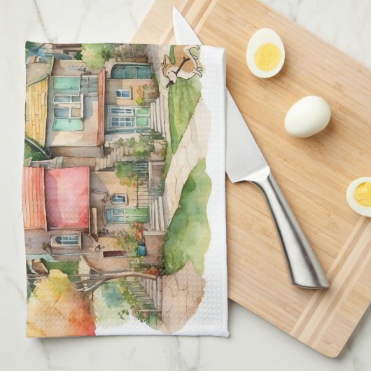 ホームパーソナライズされたスイートホームキッチンタオル キッチンタオル (四つ折り)