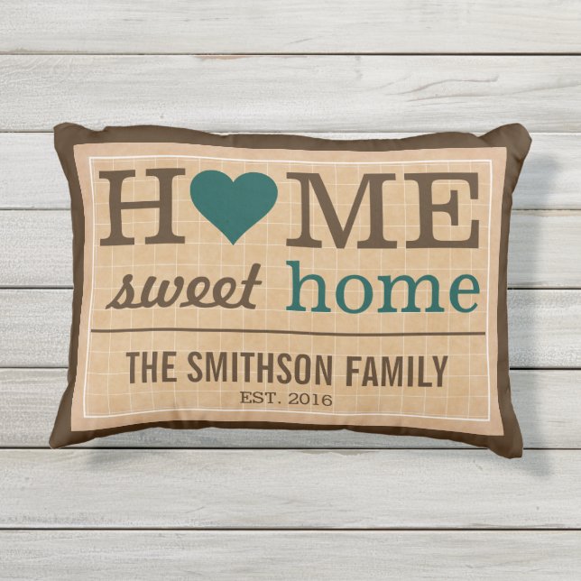 ホームパーソナライズされたスイートホームファミリーウェルカムサイン アウトドアクッション (裏面)