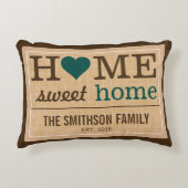 ホームパーソナライズされたスイートホームファミリーウェルカムサイン アクセントクッション (正面)
