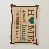 ホームパーソナライズされたスイートホームファミリーウェルカムサイン アクセントクッション (裏面(縦))