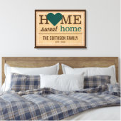 ホームパーソナライズされたスイートホームファミリーウェルカムサイン キャンバスプリント (インサイチュ (寝室))