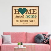 ホームパーソナライズされたスイートホームファミリーウェルカムサイン キャンバスプリント (インサイチュ (リビング))