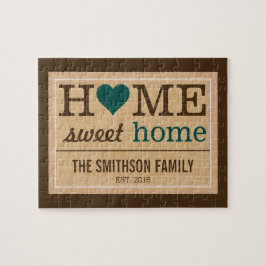 ホームパーソナライズされたスイートホームファミリーウェルカムサイン ジグソーパズル