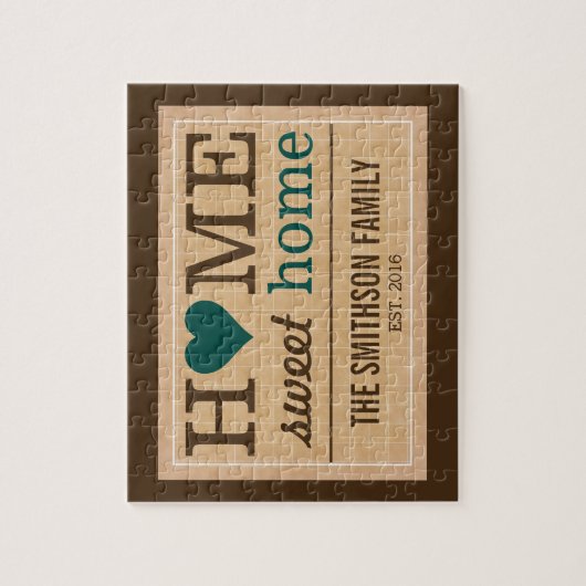 ホームパーソナライズされたスイートホームファミリーウェルカムサイン ジグソーパズル (縦)