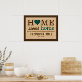 ホームパーソナライズされたスウィートホームファミリーウェルカム ポスター (キッチン)