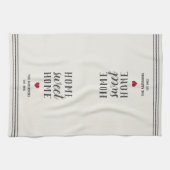 ホームパーソナライズされたスウィートホームファミリー名 キッチンタオル (横)