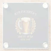 ホームパーソナライズされたバービアグラスロゴのパブサイン ガラスコースター (裏面)