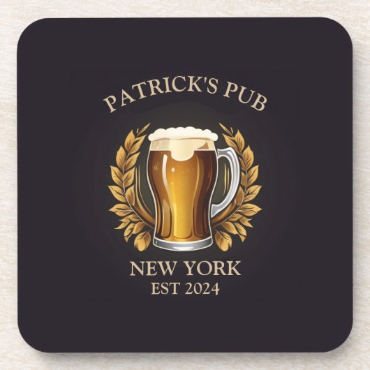 ホームパーソナライズされたバービアグラスロゴのパブサイン コースター (正面)