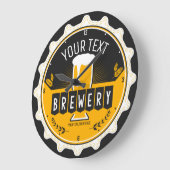 ホームパーソナライズされたブルワリークラフトビールバー ラージ壁時計 (傾斜)