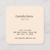 ホームパーソナライズされたベーカリーシェフミニマリストブラウン スクエア名刺 (裏面)