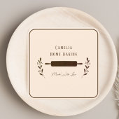 ホームパーソナライズされたベーカリーシェフミニマリストブラウン スクエア名刺