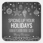 ホームパーソナライズされたメイドサルサホリデイ スクエアシール (正面)