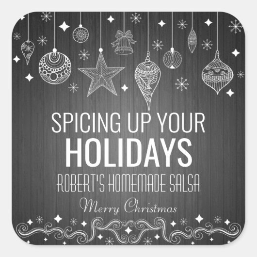 ホームパーソナライズされたメイドサルサホリデイ スクエアシール (正面)