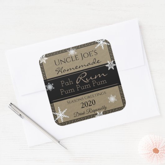 ホームパーソナライズされたメイドホリデーラム スクエアシール (封筒)