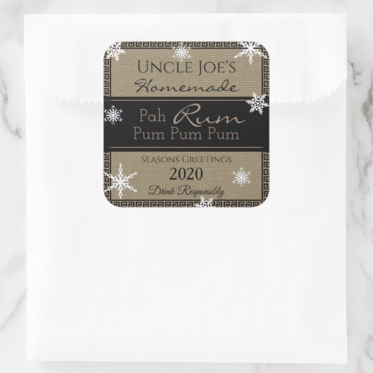 ホームパーソナライズされたメイドホリデーラム スクエアシール (バッグ)