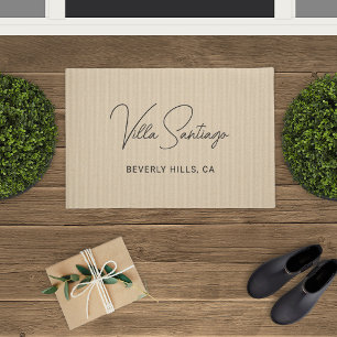 ホームパーソナライズされたモダンレジデンスの名前 ドアマット