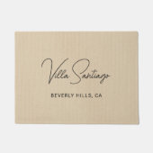 ホームパーソナライズされたモダンレジデンスの名前 ドアマット (正面)