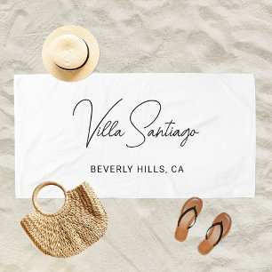 ホームパーソナライズされたモダンレジデンスの名前 ビーチタオル