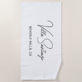 ホームパーソナライズされたモダンレジデンスの名前 ビーチタオル (正面)