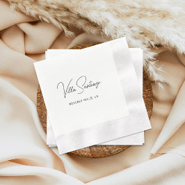 ホームパーソナライズされたモダンレジデンスの名前 縁ありカクテルナプキン