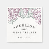 ホームパーソナライズされたワインセラー スタンダードカクテルナプキン (正面)