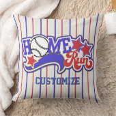 ホームパーソナライズされた走野球ストライプの クッション (ブランケット)