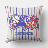 ホームパーソナライズされた走野球ストライプの クッション (裏面)