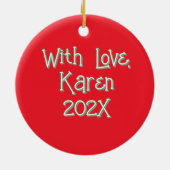 ホームパーソナライズされた・オブ・ワンいけな小妖精や小人 セラミックオーナメント (裏面)