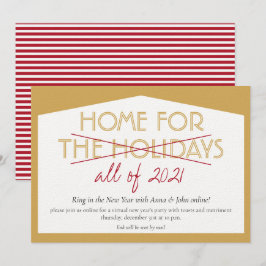 ホームパーティーのユーモアあふれる新年のお祝い 招待状