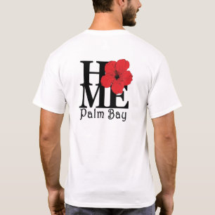 ホームパームベイレッドハイビスカス Tシャツ