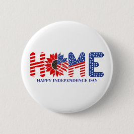 ホームヒマワリ国旗の愛国的カスタム 缶バッジ