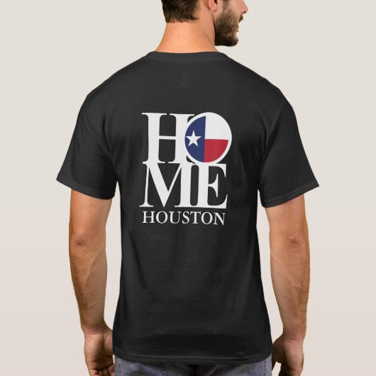 ホームヒューストンテキサス州ブラックティー Tシャツ (裏面)