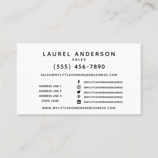 ホームビジネスロゴの追加カスタム名刺 名刺 (裏面)