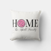 ホームピンクピックピックボールファミリー名装飾用クッション クッション (正面)