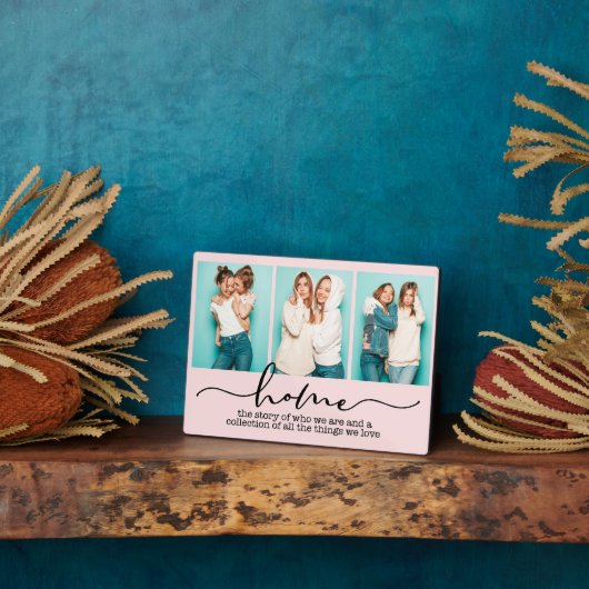 ホームファミリーことわざモダンタイポグラフィ3枚 フォトプラーク (側面)