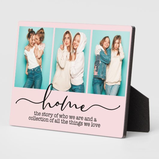 ホームファミリーことわざモダンタイポグラフィ3枚 フォトプラーク (側面)